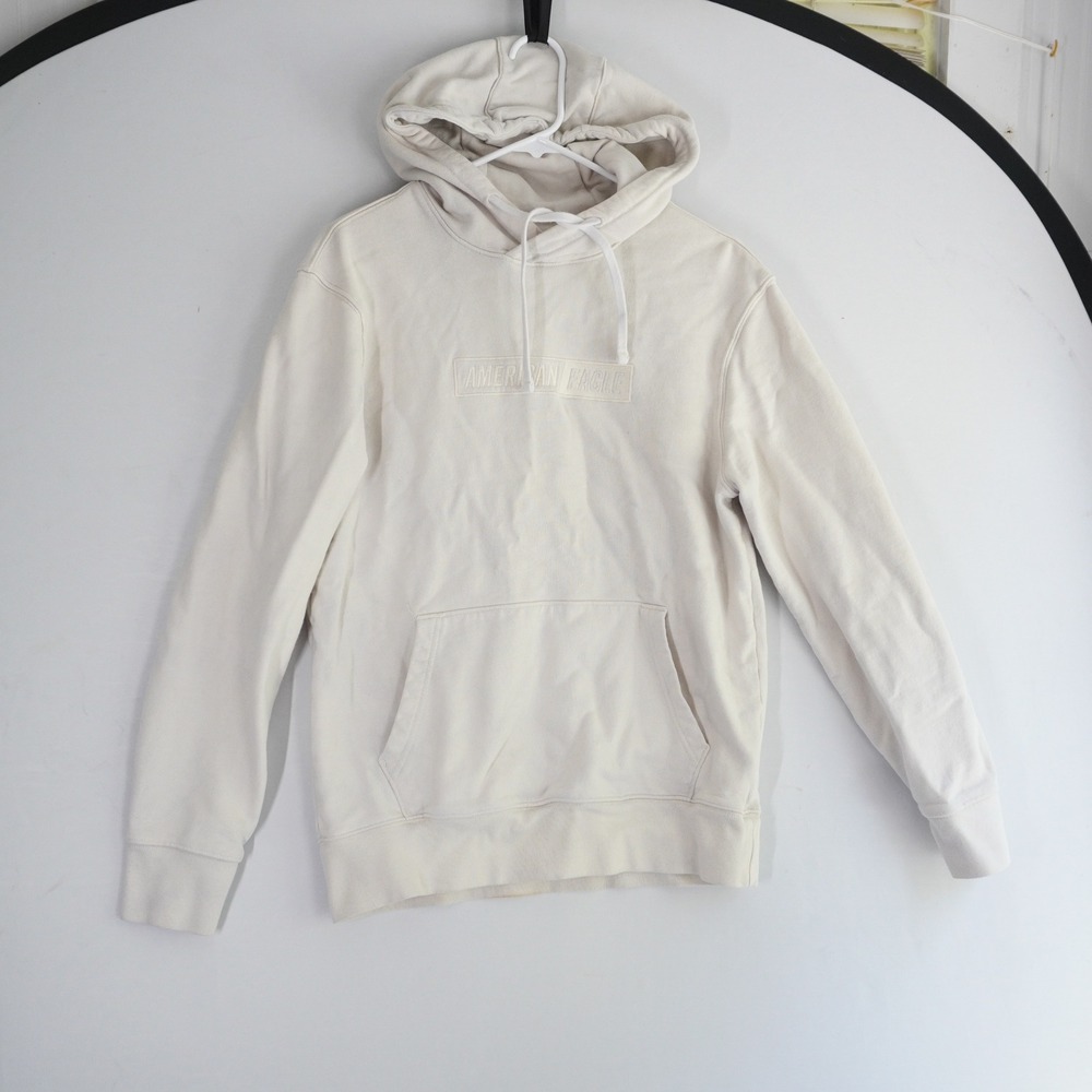 American Eagle Outfitters‎ Mens Hoodie Pullover Beige Casual White Cream Small